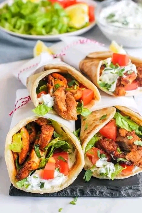 Grilled chicken tzatziki wraps