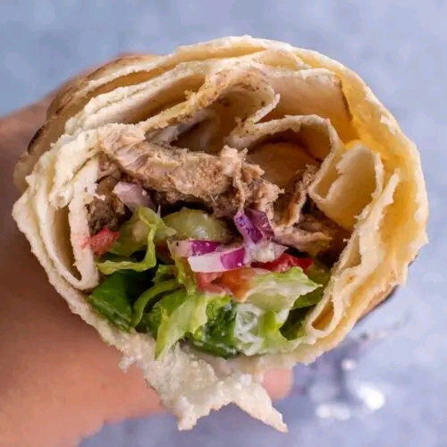 Fresh shawarma wrap at Lyope Restaurant